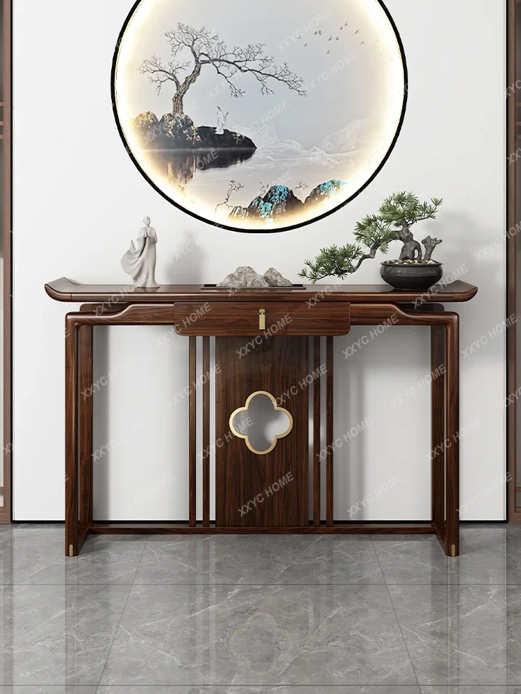 New Chinese Style Console Tables Ugyen Wood a Long Narrow Table Living Room Altar Table Console Solid Wood Entrance Cabinet