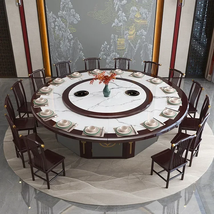 Chinese Solid Wood Dining Table for Hotel Easy Installation Modern Design Reinforced Frame Space Saving Non-Slip Feet