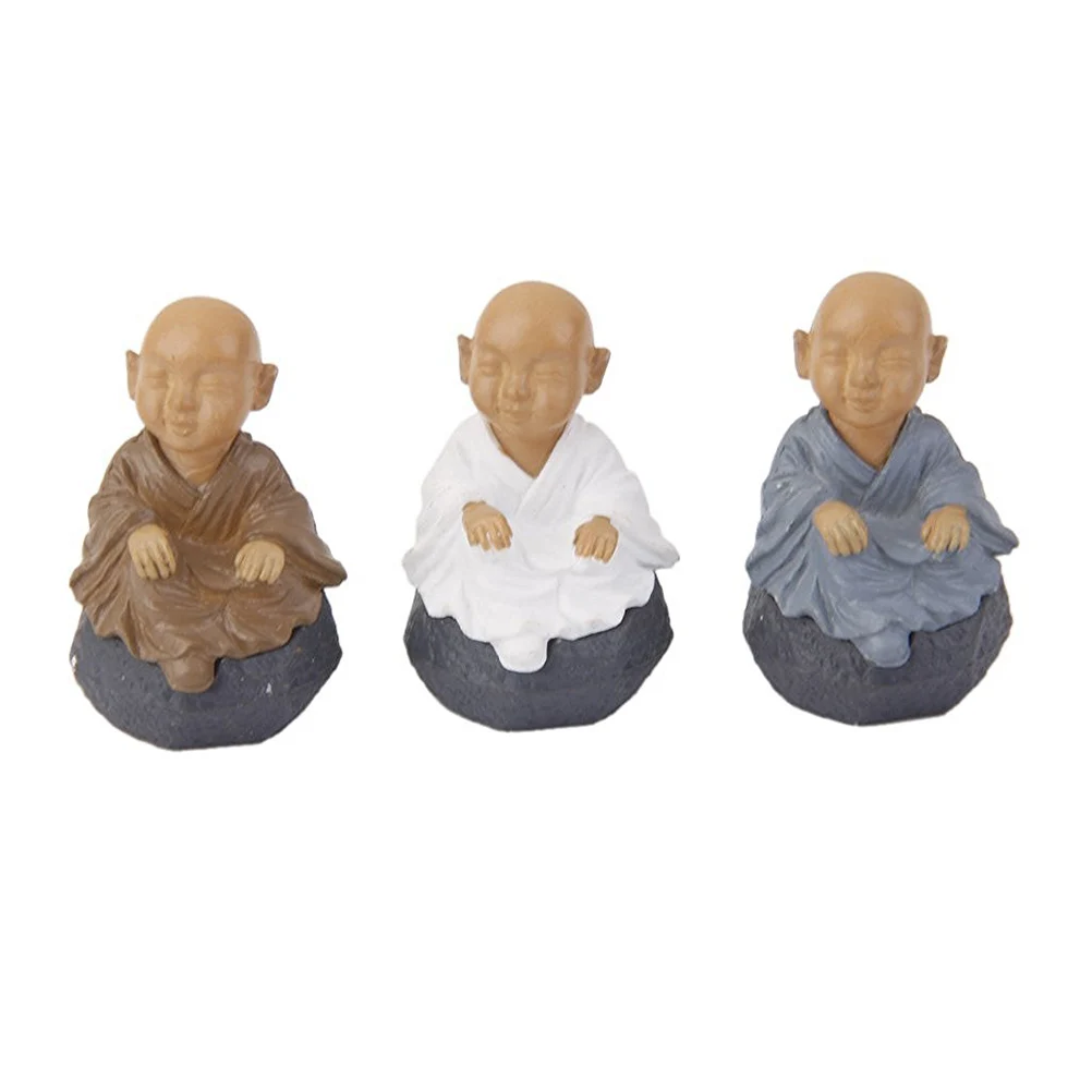 

12 Pcs Cartoon Monk Ornaments Garden Miniature Succulents for Decor Adorable PVC