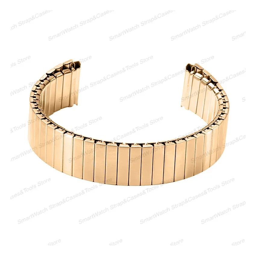 22mm Elastic Stainless Steel Band Strap for Seiko Metal Stretch Replacement Bracelet for Huawei Watch Accessories Expansion Belt