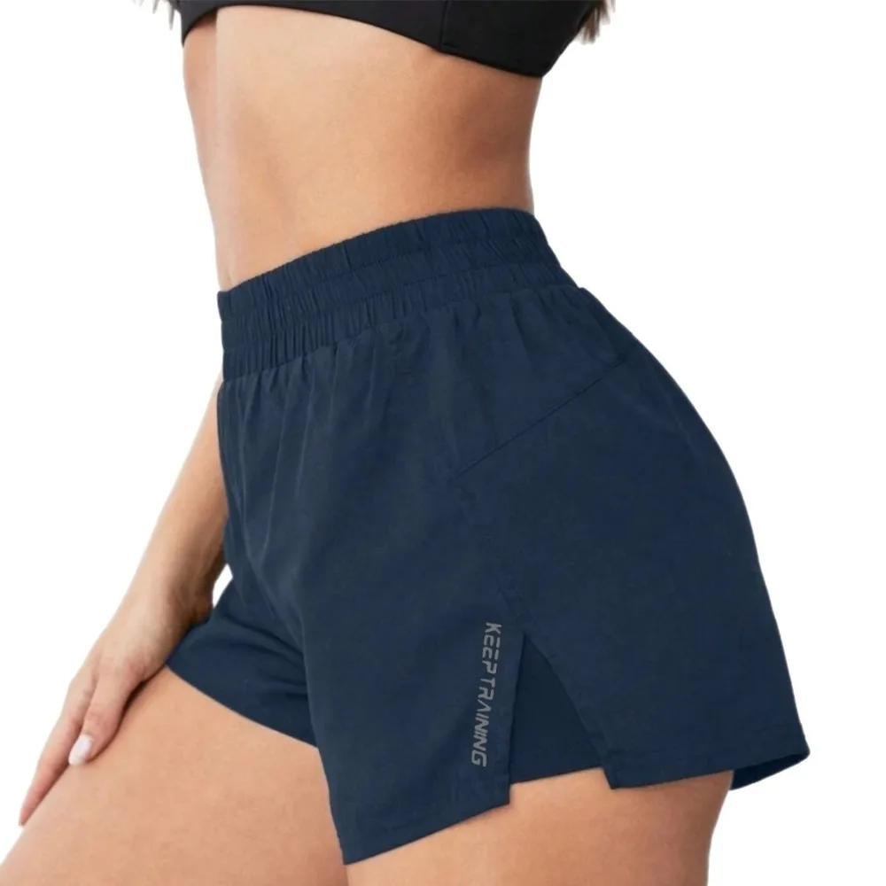 

High Waisted Faux Two-Piece Yoga Shorts Breathable Casual Basic Anti-Exposure Yoga Shorts Stretchy Quick Dry Sports Shorts