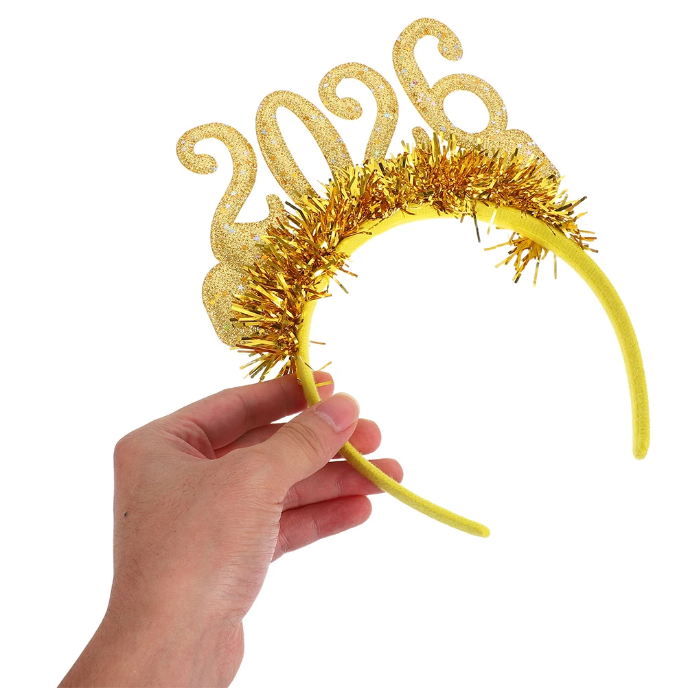 

4 PCS Festive Decorative Headband New Year Party Number 2026 Glasses Golden Halloween Eyeglasses Graduation Favor