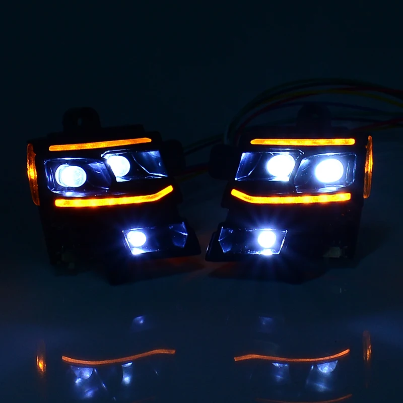 1:14e schaal 770S koplamp en achterlicht dubbele flitsmodus sequentiële richtingaanwijzers voor Tamiya RC vrachtwagen SCANIA 770S 56368 56371 auto