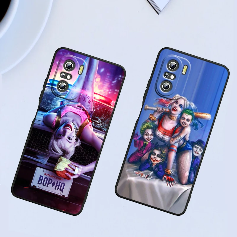 Pretty Joker Harley Quinn For Xiaomi Redmi Note 13 12 11E 11S 11 11T 10 10S 9 9S Pro Plus 4G 5G Black Phone Case