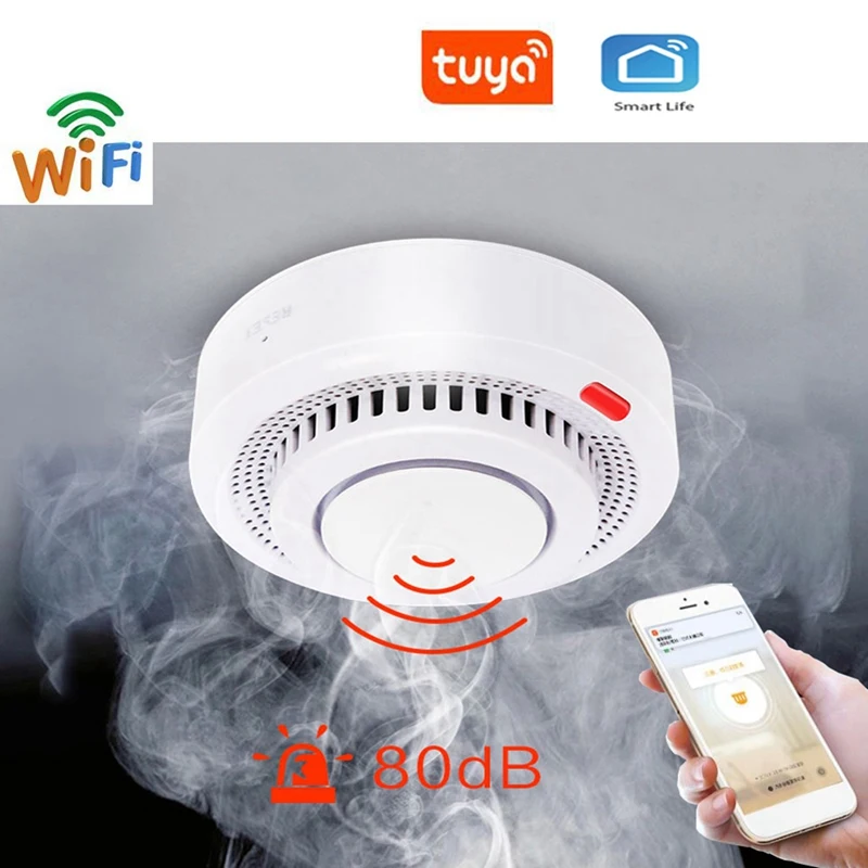 Zigbee Version Graffiti Smoke Sensor Intelligent Smoke Detector Tuya Multi-Function Portable Smoke Alarms Durable