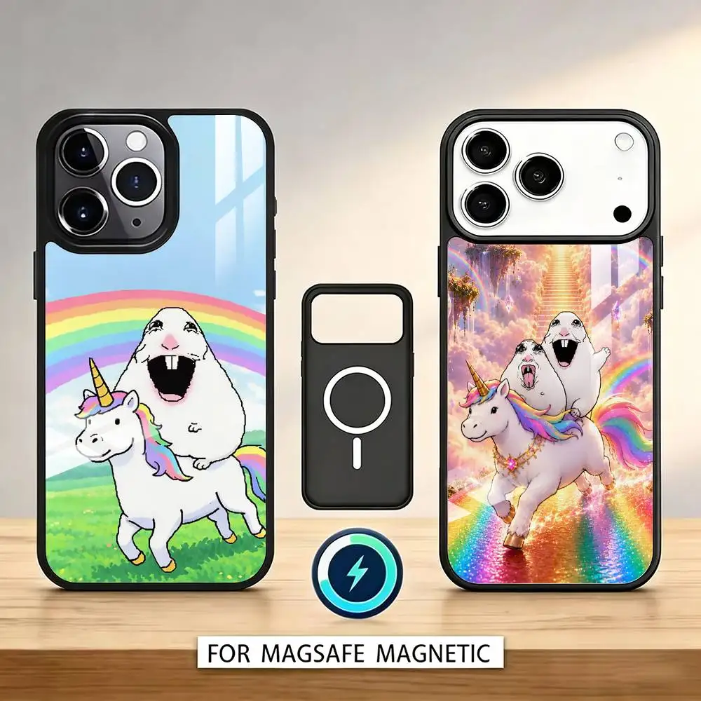 Funny happy H-Hamster meme Phone Case For iPhone17,16,15,14,13,12,11 Plus,Pro Max Magnetic For Magsafe Wireless Charging