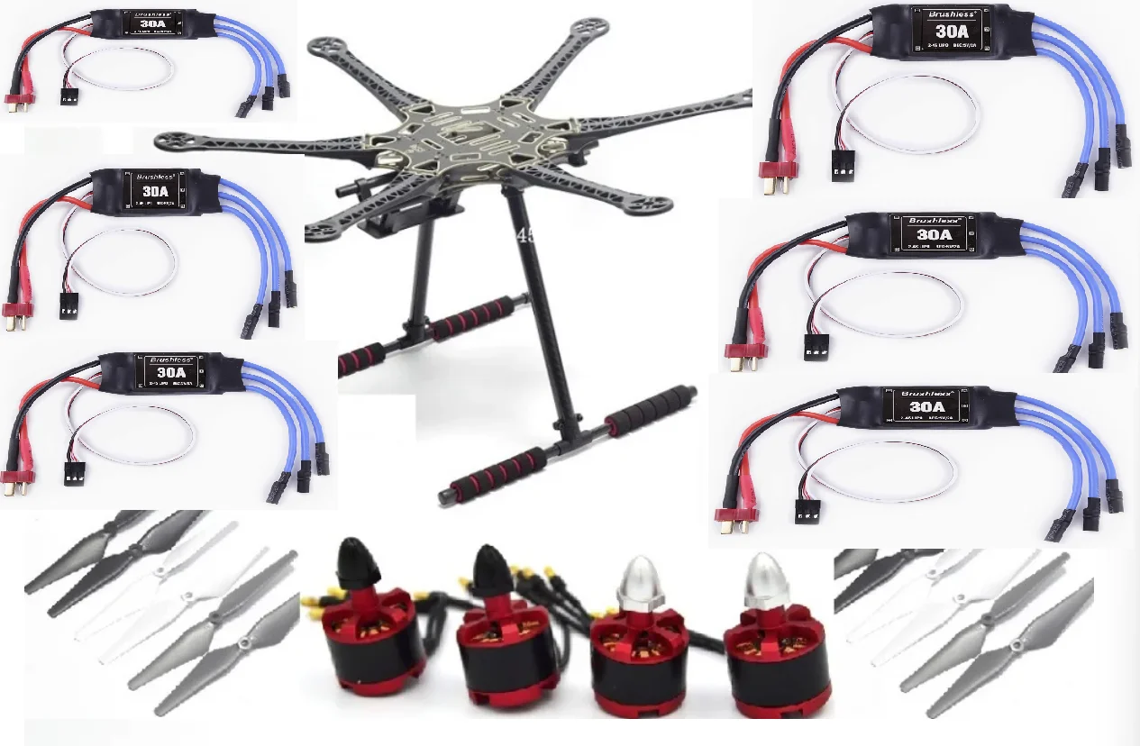 S550 Upgrade F550 Multirotor Hexacopter Frame Kit With Landing Gear 2212 920kv Motor 30A ESC 9450 Prop