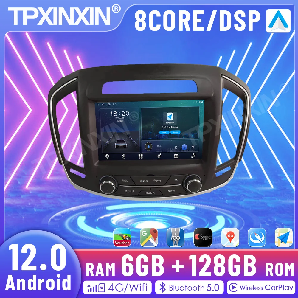 2 Din Car Radio Multimedia Video Player For Buick Regal 2014-2016 Gps Navi Stereo 4G Rds Dsp Carplay 2 Din Android 12.08+256GB