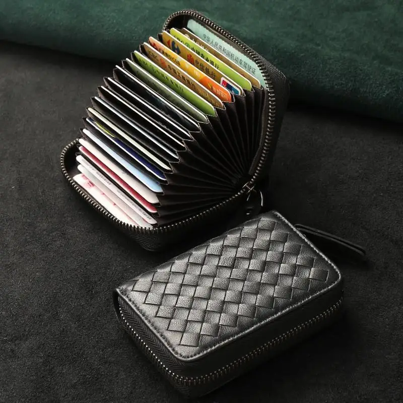 Men's man mini card bag with leather card cover 2024 new model multiple ID card slots driver's license card bag for men Wallet