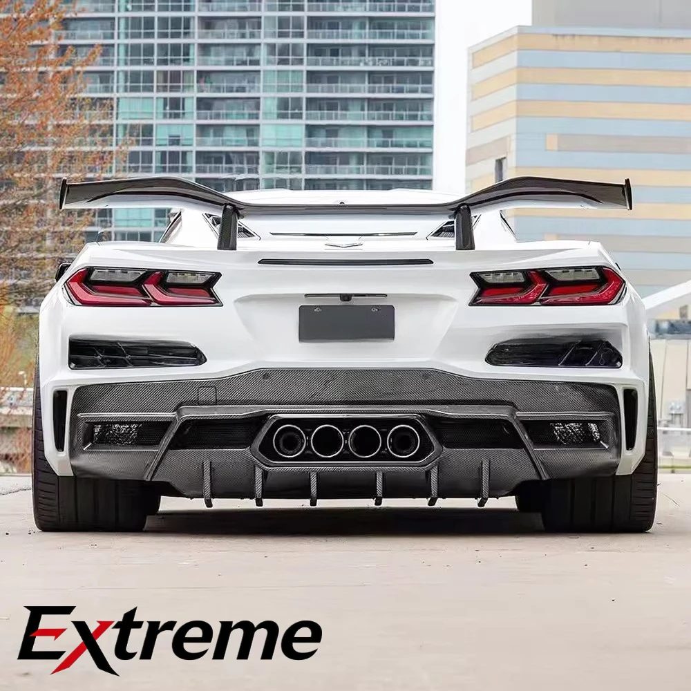 Высококачественный новый задний диффузор из карбона в стиле PM для Corvette C8 Stingray Coupe Z51 Z06, накладка на задний бампер