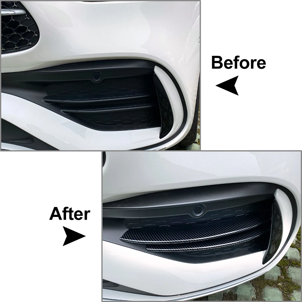 4X auto paraurti anteriore Splitter alette corpo Spoiler canard copertura Trim per Mercedes Benz classe C W206 fibra di carbonio nero cromo