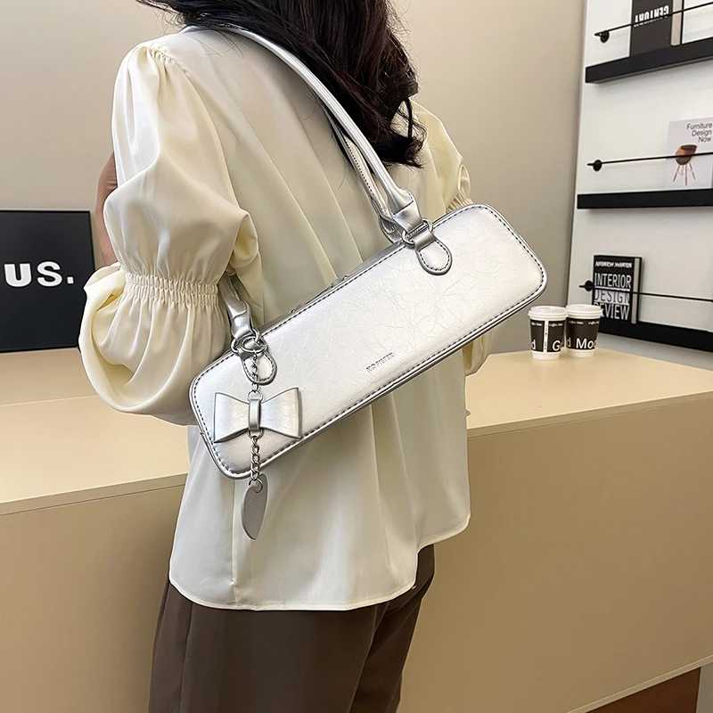 LEFTSIDE Small Design Pu Leather Shoulder Bags For Women 2024 Y2K Trend Korean Fashion Underarm Bag Female Tote Bag Handbags