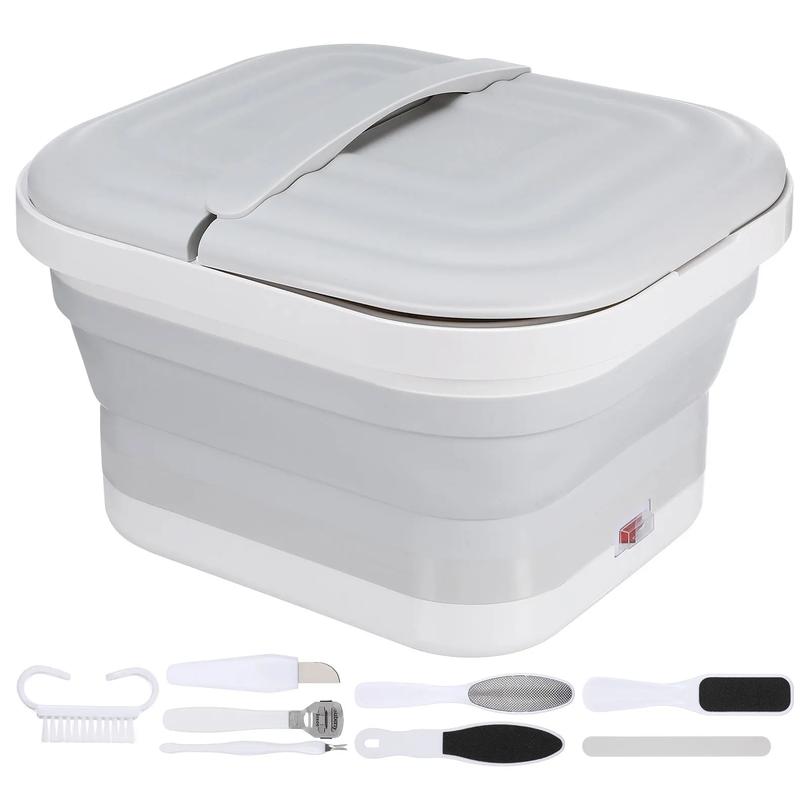 

1Set Foldable Foot Spa Bucket Collapsible Foot Bath Basin Heated Massage Tub Soak Spa Us Plug Folding Bath Bucket