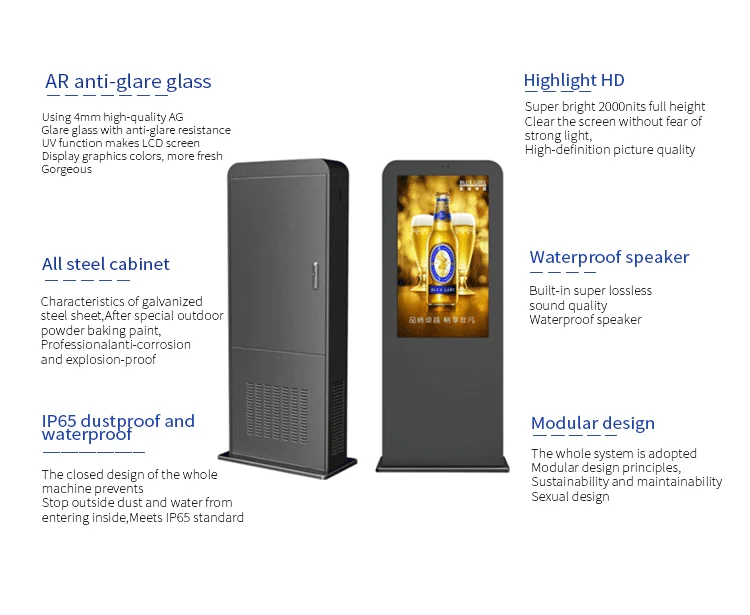 Gids Android Mediaspeler Inches HD LCD Digital Signage Reclame Touchscreen Marktpoort