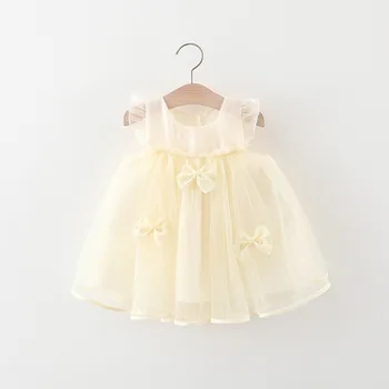 Red Bow Baby Princess Dress 3 (9 Months -3 Years Old) Red Christmas Party Baby Girl Princess Dress, Summer New Sweet Bow Children'S Clothing 3