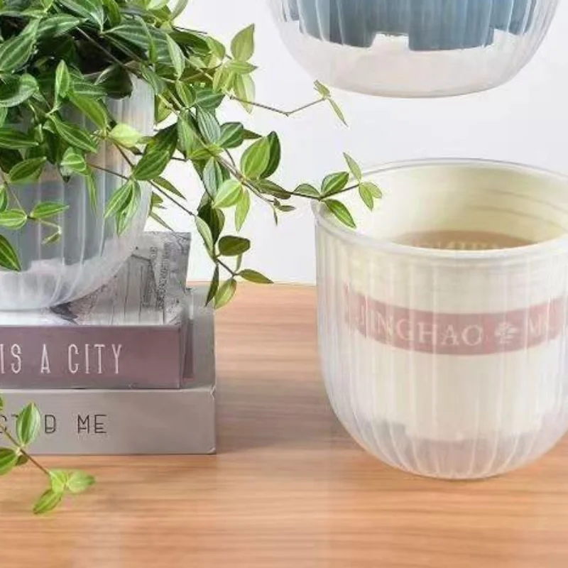 

Hanging Flower Pot Transparent Self Watering Planter Basket for Hydroponic Plants Home Garden Decor Balcony