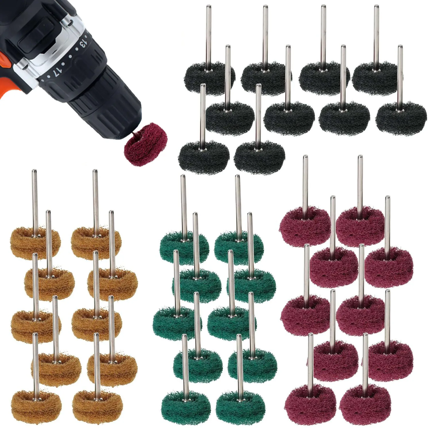 

Metal Polishing Kit Abrasive Buffing Wheels Deburring Wheel Rotary Tool Accessories for Rust Removal Cleaning Paint Polishing