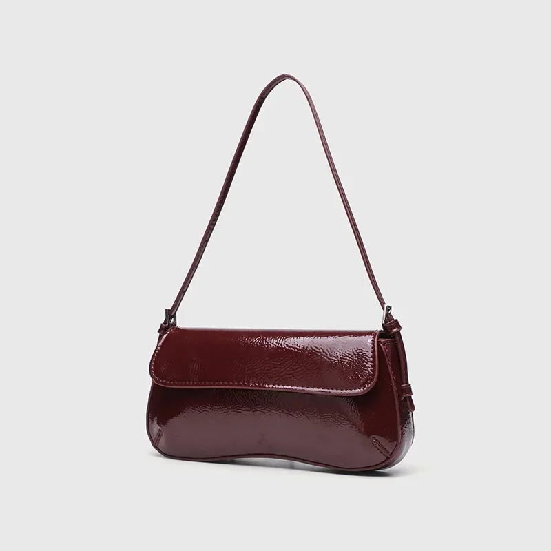 

Модная винтажная маленькая сумка на плечо с винно-красным клапаном, женская сумка, роскошная женская сумка из искусственной кожи высокого качества