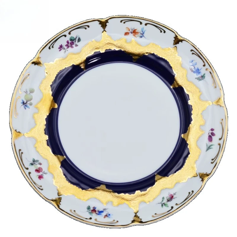 86pcs White Porcelain Luxury Germany Gold Royal Dinner Plates Dish Sets Dinnerware Set