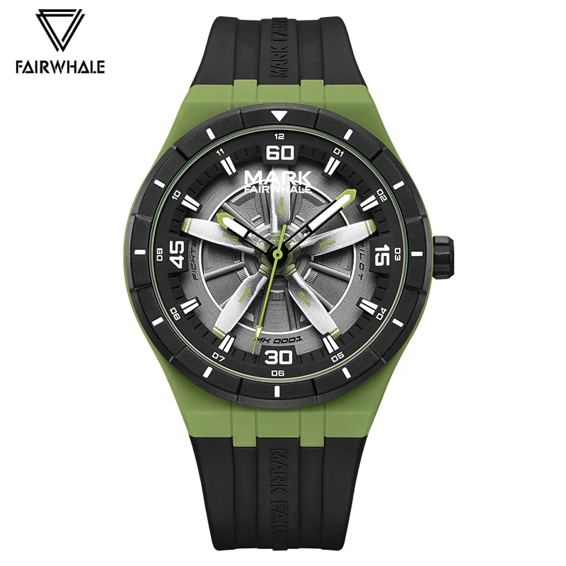 2024 New Watch For Me Brand Mark Fairwhale Casual Resin Case Silicone Strap Wristwatch Fashion Rotating Design Quartz Watch Boy