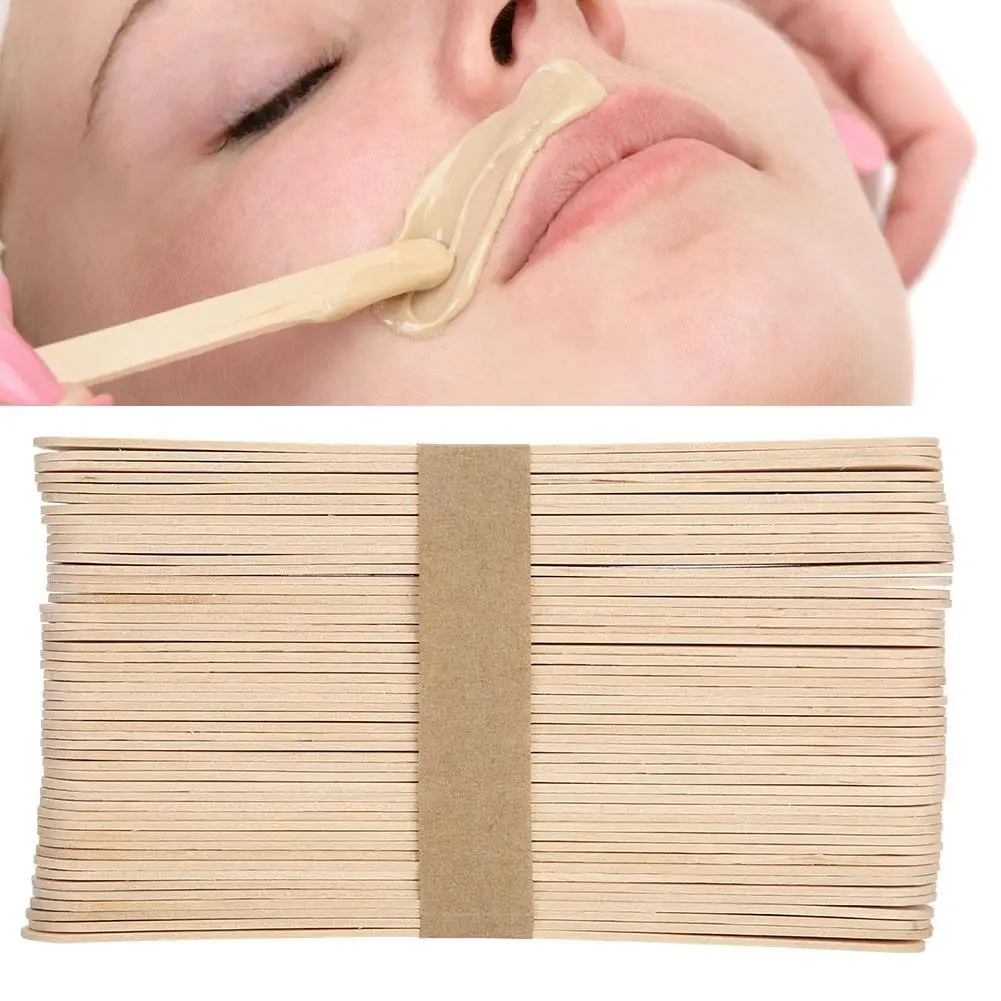 Wooden Disposable Wax Applicator Sticks for Hair Removal &  Cream Masks