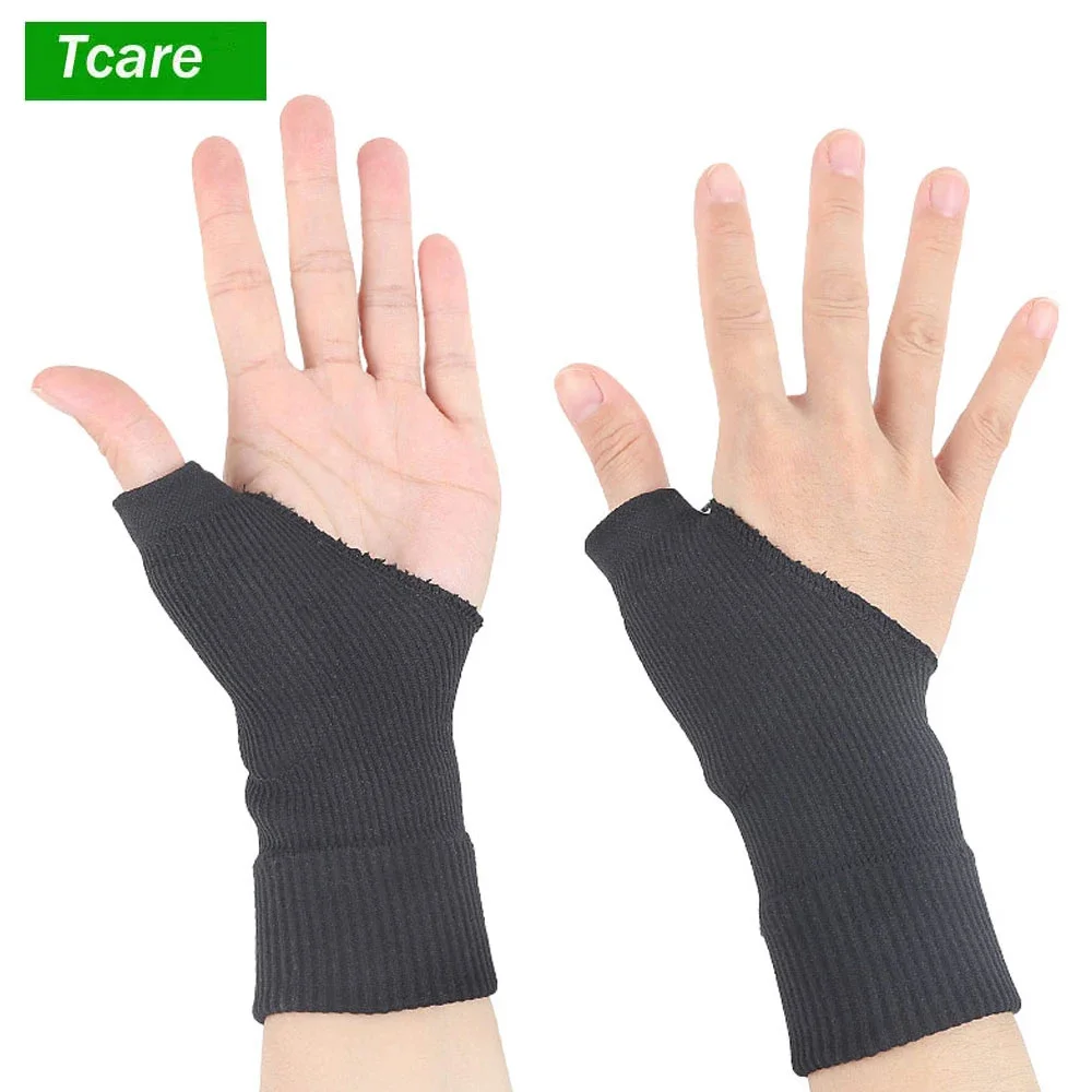 Tcare 2Pcs/Pair Thumb & Wrist Brace, CMC Splint for Arthritis, Carpal Tunnel Pain Relief, Reversible, Black