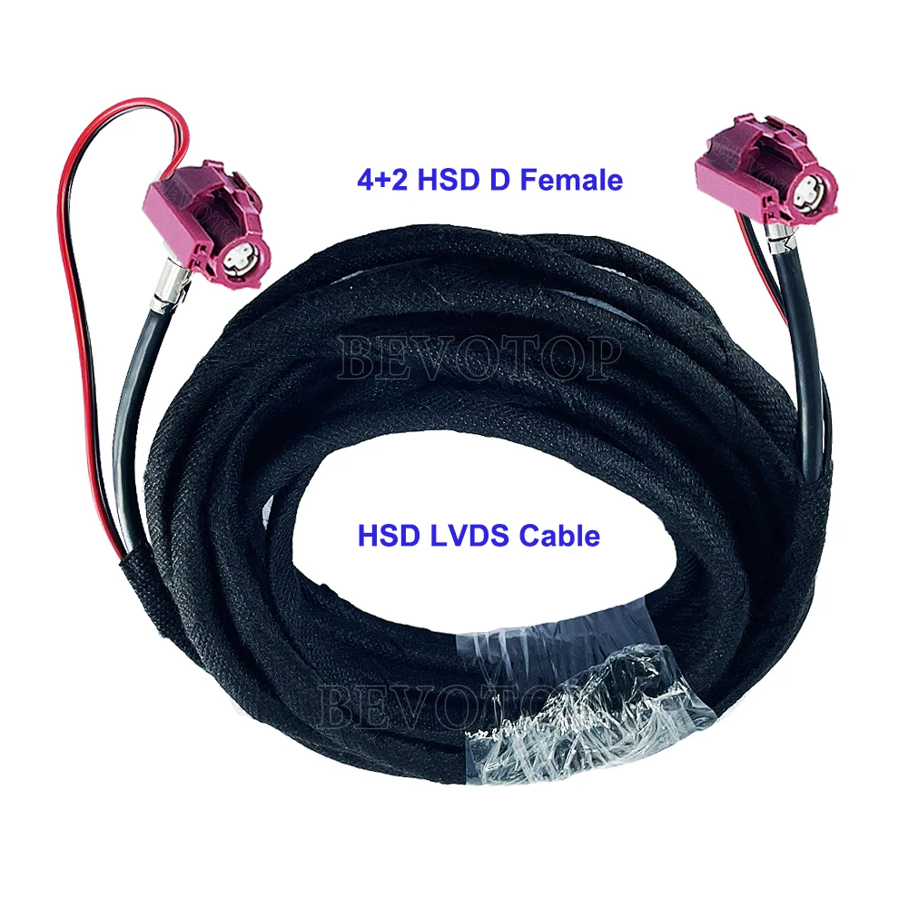 

4+2 Pin Double HSD Code D Female 90 Degree Jack Connector High Speed DataTransmission Harness Wire LVDS Cable