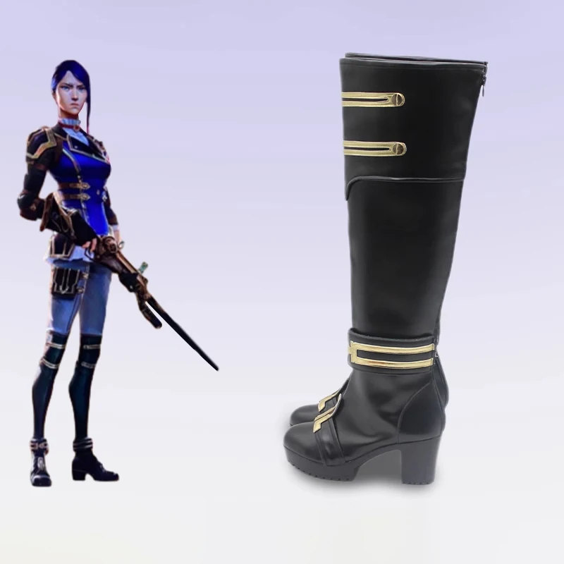 Anime Arcane 2 Caitlyn Cosplay Sapatos Botas de Salto Alto Para Mulheres Meninas