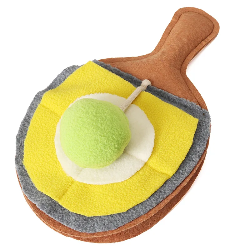 Table tennis racket pet toy for dogs and cats, educational game, sound training, stress relief, food-hiding toy, pet supplies