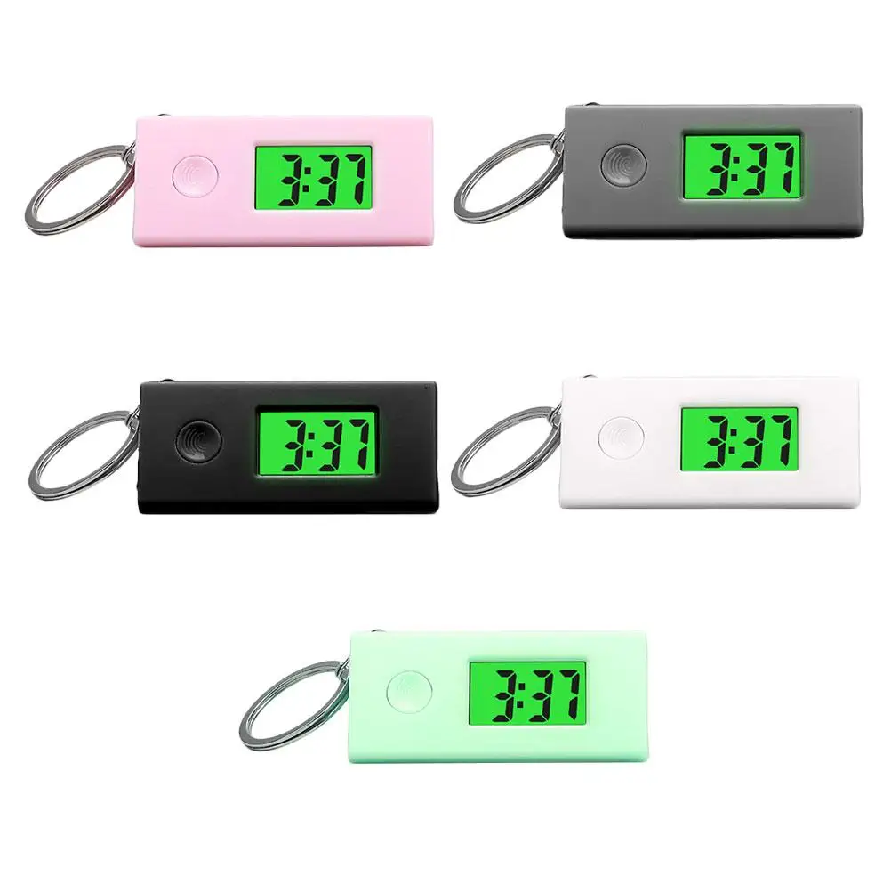 5 Pcs Silent Digital Watch Hanging Student Key Ring Keychain Electronic Component Luminous Large Display