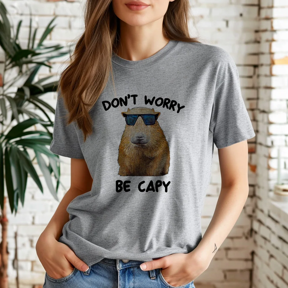 Capybara t-shirts women streetwear tshirt girl graphic comic 2000s clothes