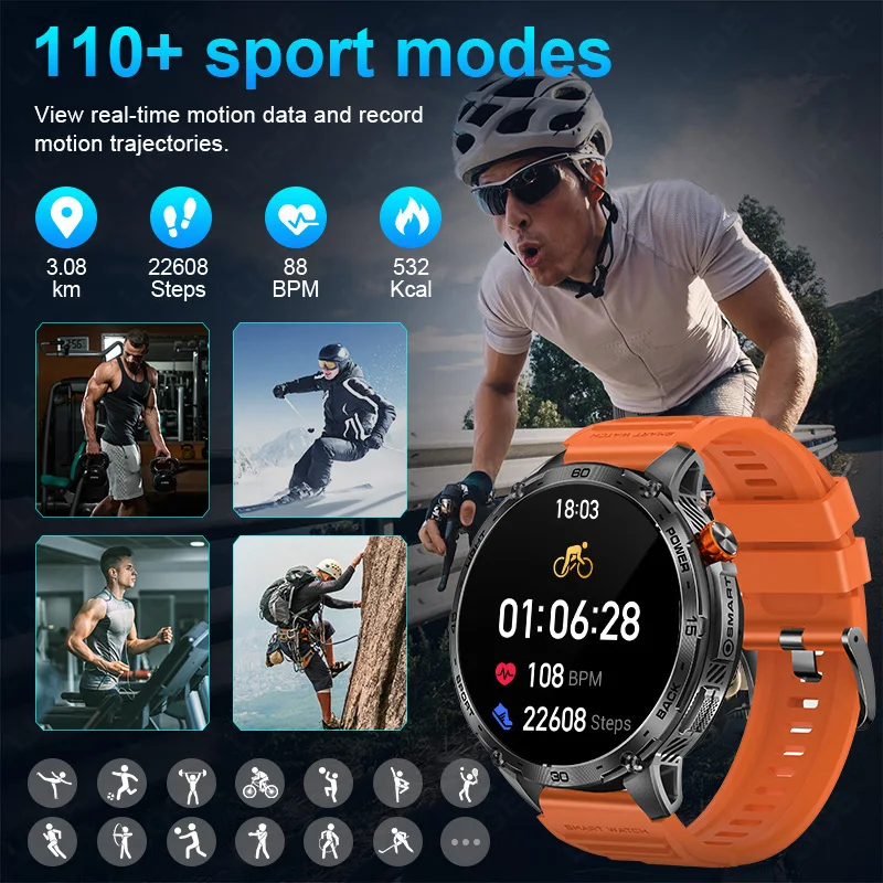 2025New For XIAOMI 730mAh Outdoor Smart Watch 466*466 AMOLED Screen Heart Rate Bluetooth Call 3ATM Waterproof Man Smart Bracelet