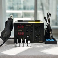 SAIKE 852D++ 2in1 SMD Rework Station Soldering Iron Hot Air Rework Station Hot Air Gun Soldering Station