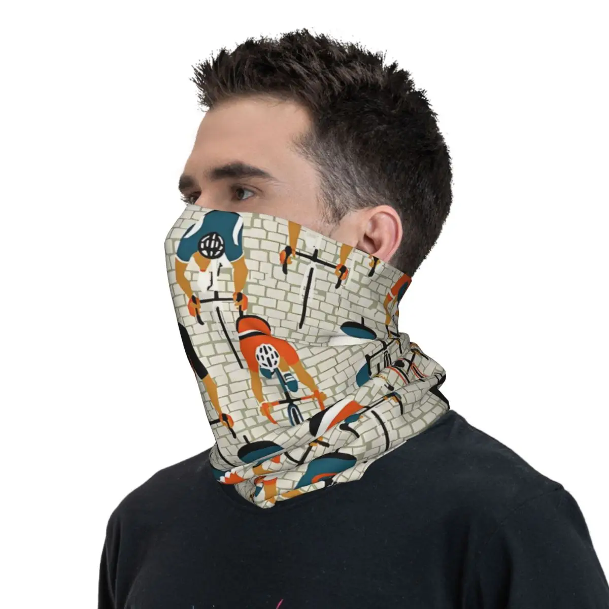 Ciclisti su strada Bandana collo sciarpa bianca multiuso copricapo pesca Unisex adulto inverno