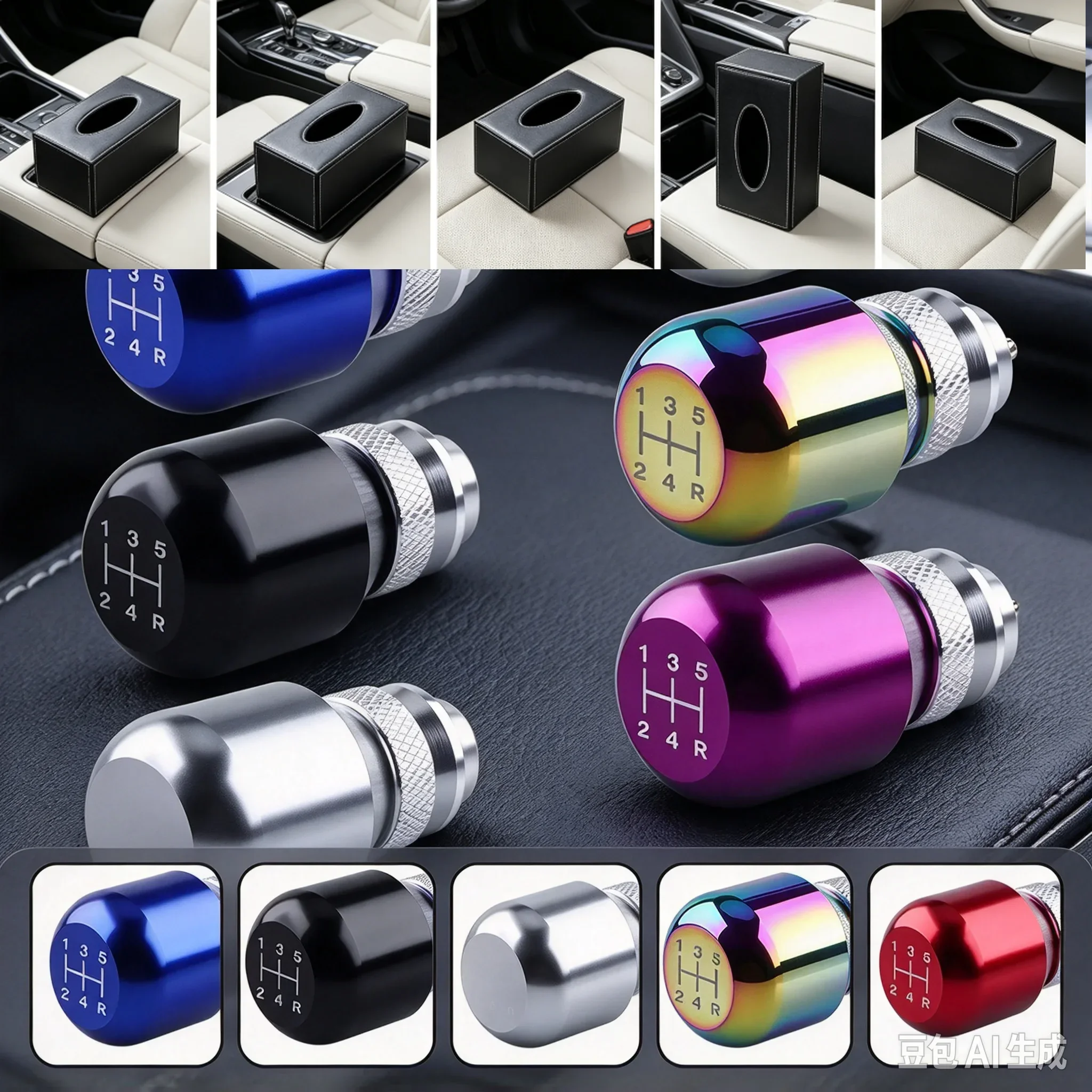 Universal Car Manual Aluminum Shifter Gear Shift Knob Cover Stitch Shifter Lever car styling Fit For Honda Toyota Nissan