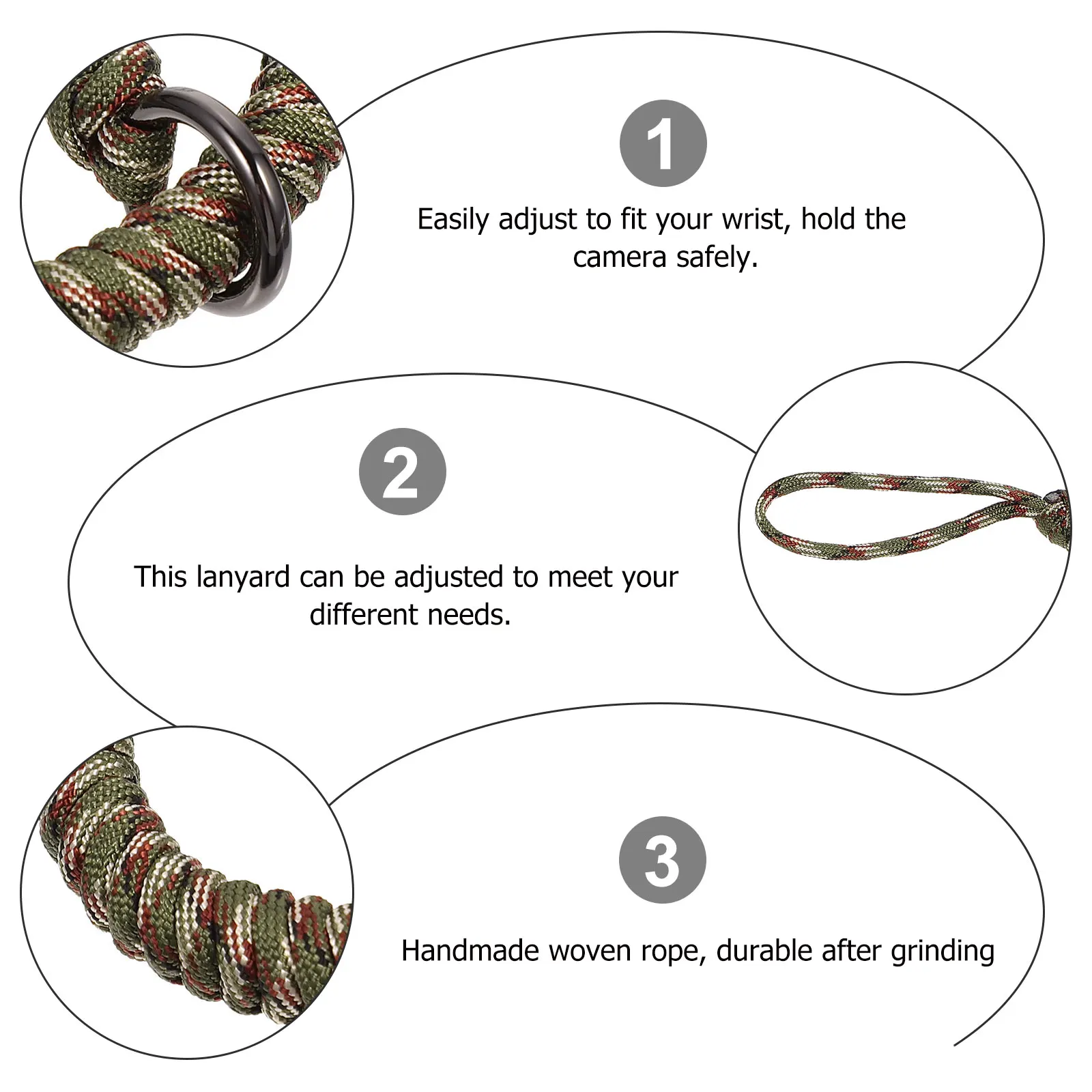

Camera Wrist Strap Adjustable Rope Braided Ropes for Band Lanyard Hand Wristband