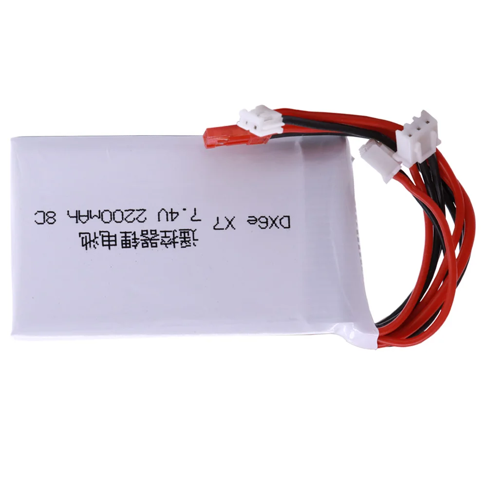 2S 7.4V 2200mah 8C Lipo Battery For Radiolink RC3S RC4GS RC6GS DX6e DX6 For Taranis Q X7 Transmitter 2PCS