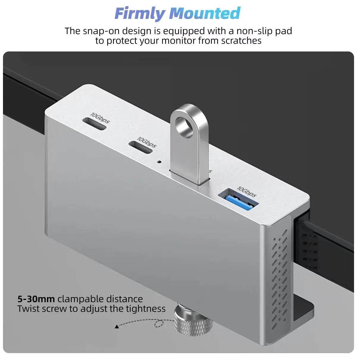 

Хит продаж USB3.0 10GdpsHub для настольных компьютеров, многофункциональный расширительный зажим Type-c с дизайном пряжки из алюминиевого сплава.