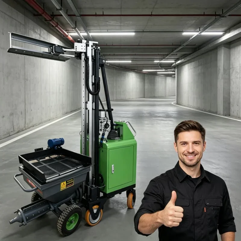 Professional Automatic Wall Plastering Machine Cement Renderer for Villa Interior Laser Sensor Joint Correction Customized