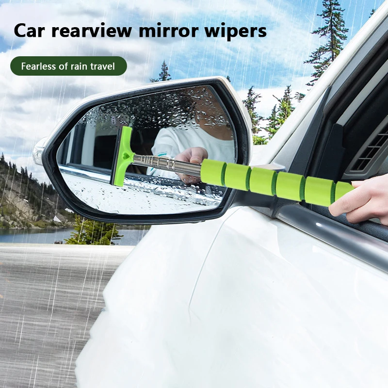 

1PC New Car Front Windshield Rainproof Cleaning Brush Scraper New Multifunctional Car Rearview Mirror Telescopic Wiper Wash