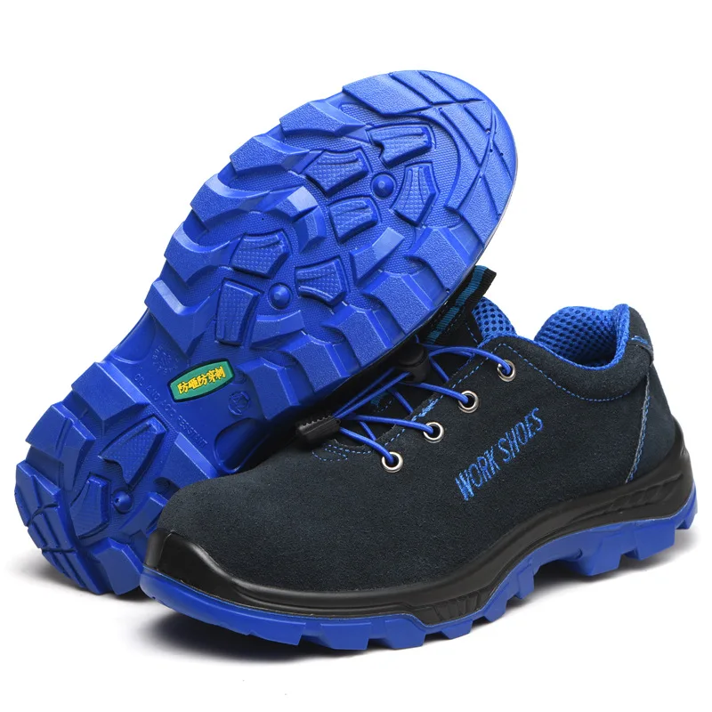 Herren-Sicherheitsschuhe, Arbeitsschuhe mit weicher Sohle und Schutz, leichte Arbeitsschuhe, Stahlkappe, Schuhe, Anti-Smashing-Stichschuhe