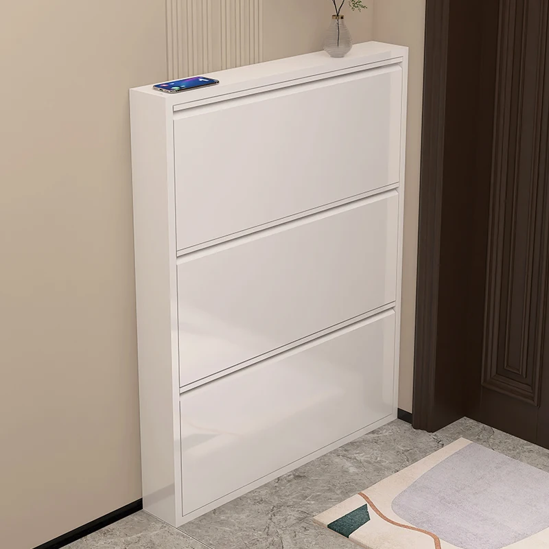 Ultra-thin shoe cabinet 12cm, home door, corridor, aisle, integrated against the wall, extremely narrow bucket type simple new