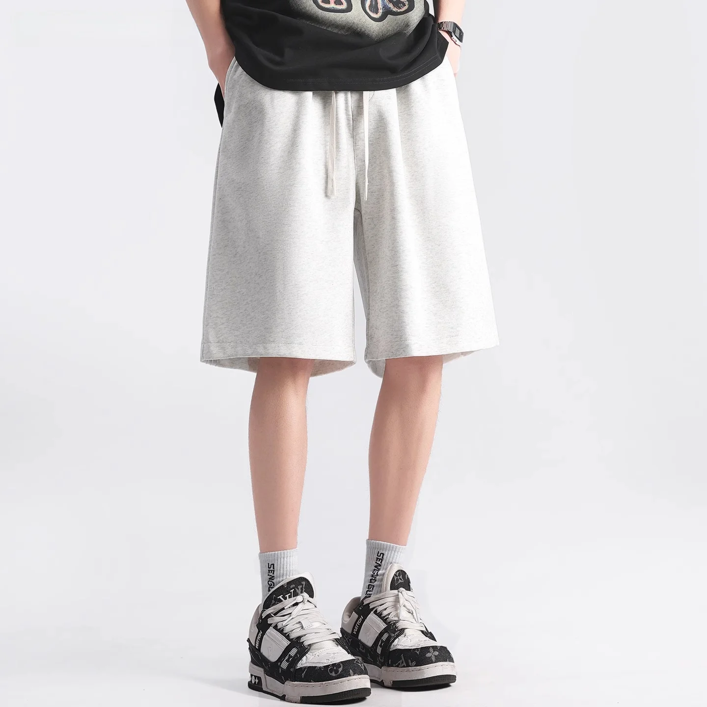 

Мужские спортивные шорты VIIOW Street Sle Casual Fitn, винтажные, простые, для бега, прямые, длиной до колена, из полиэстера...