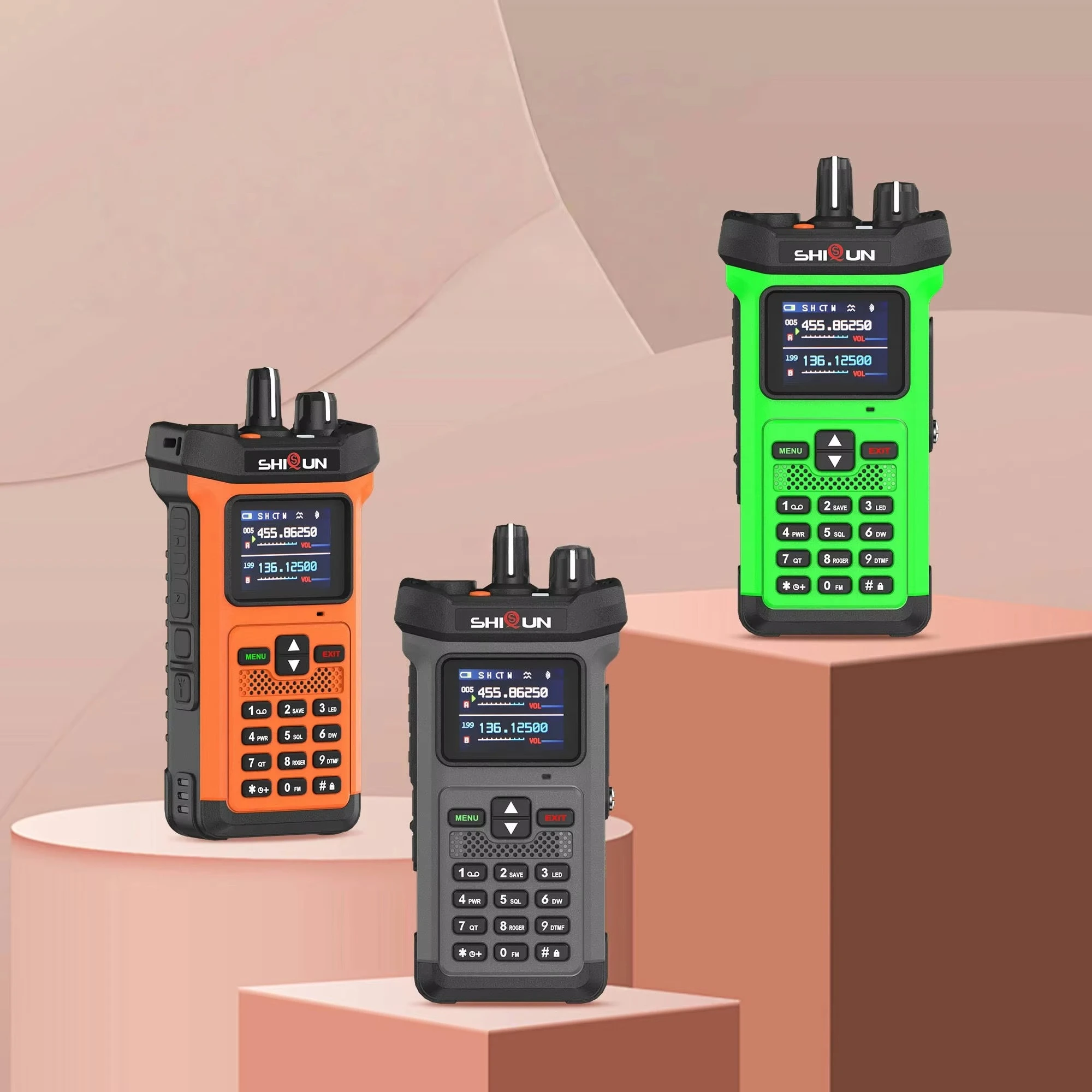 20W Walkie Talkie Reverse Charging Copy Frequency Noise Reduction Flashlight 5800mAh Dual Band Long Range Two Way Radio