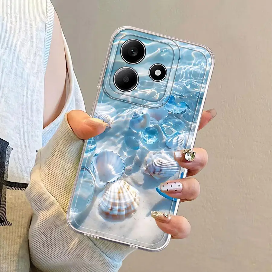 Casing Penutup Ponsel Lembut untuk Xiaomi Redmi Note 13C 9 9S 10S 14 Pro Plus 13 11S 11 A4 12S 12 14C Cangkang Bawah Air Warna-warni