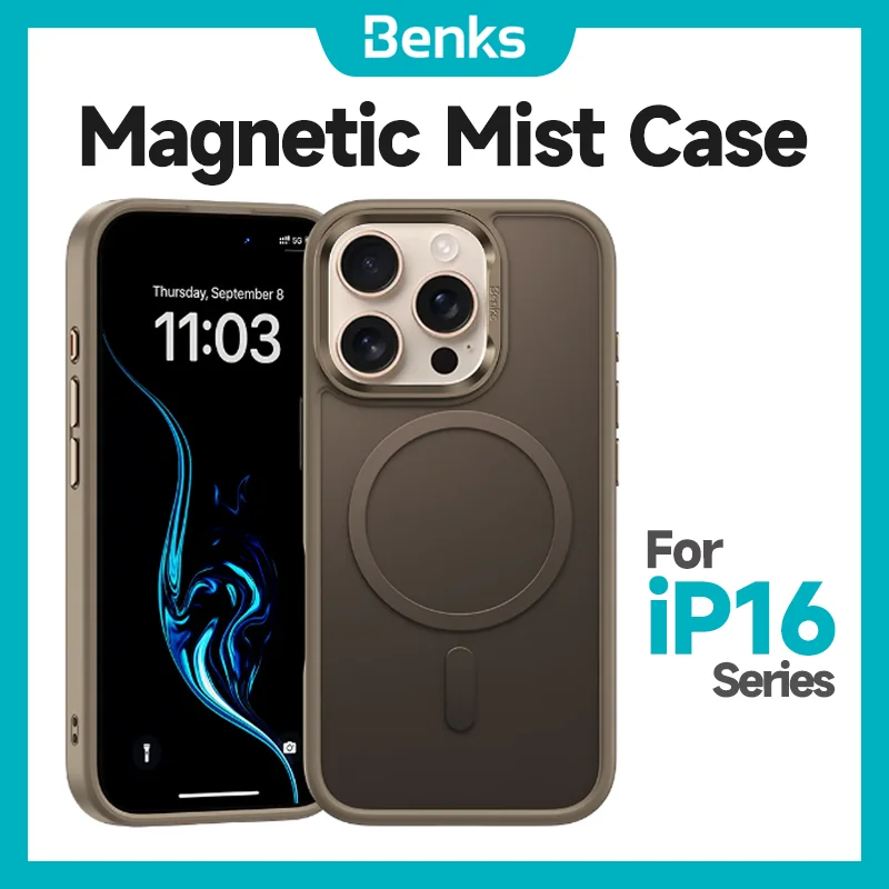 

Benks MagClap™ Mist Phone Protective Case for iPhone 16 Pro Max Matte Anti-drop Anti-Fingerprint Phone Case MagSafe® Compatible