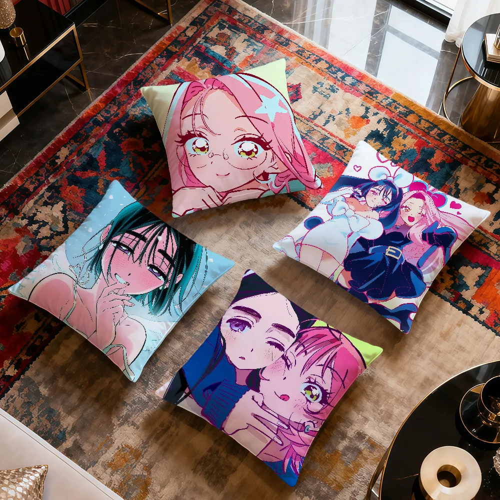 Anime Fanart Cute Mizi Sua A-Alien Stage Soft Pillow Cover For Sofa Home Living Room Decor Protective Covers Hogar Pillowcase