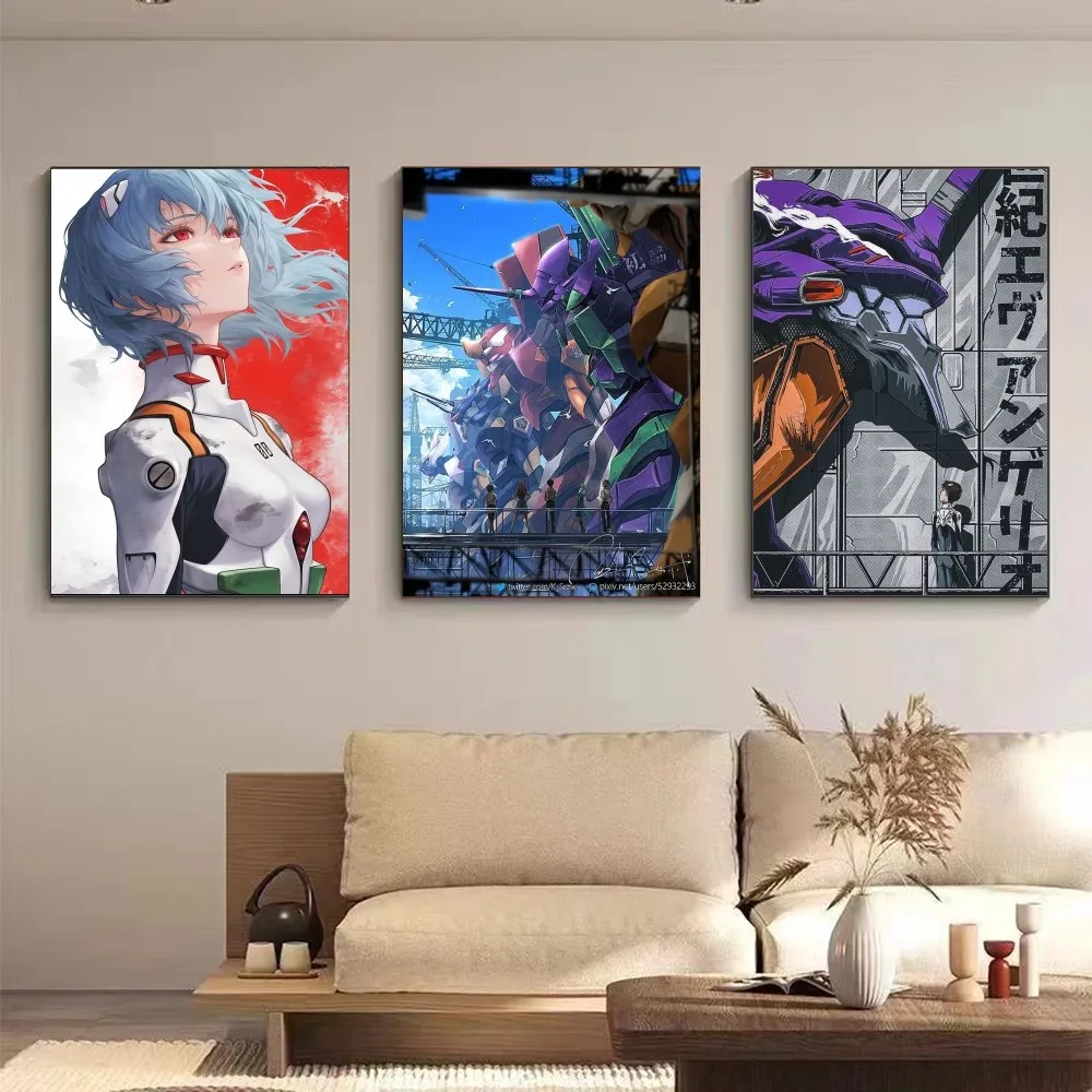 N-Neon G-Genesis E-Evangelion Anime Poster art sticky wall waterproof home living room bedroom bar aesthetic decoration Poster W