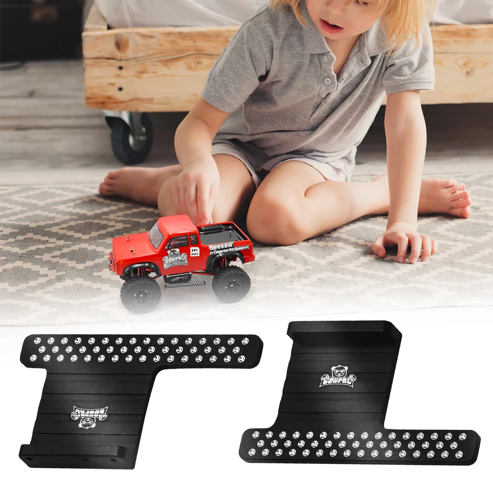 2 Stuks Aluminium RC Side Pedalen Platen Side Step Pedaal Metalen Side Step Board voor 1/24 Axiale SCX24 RC Crawler auto Upgrade Onderdelen