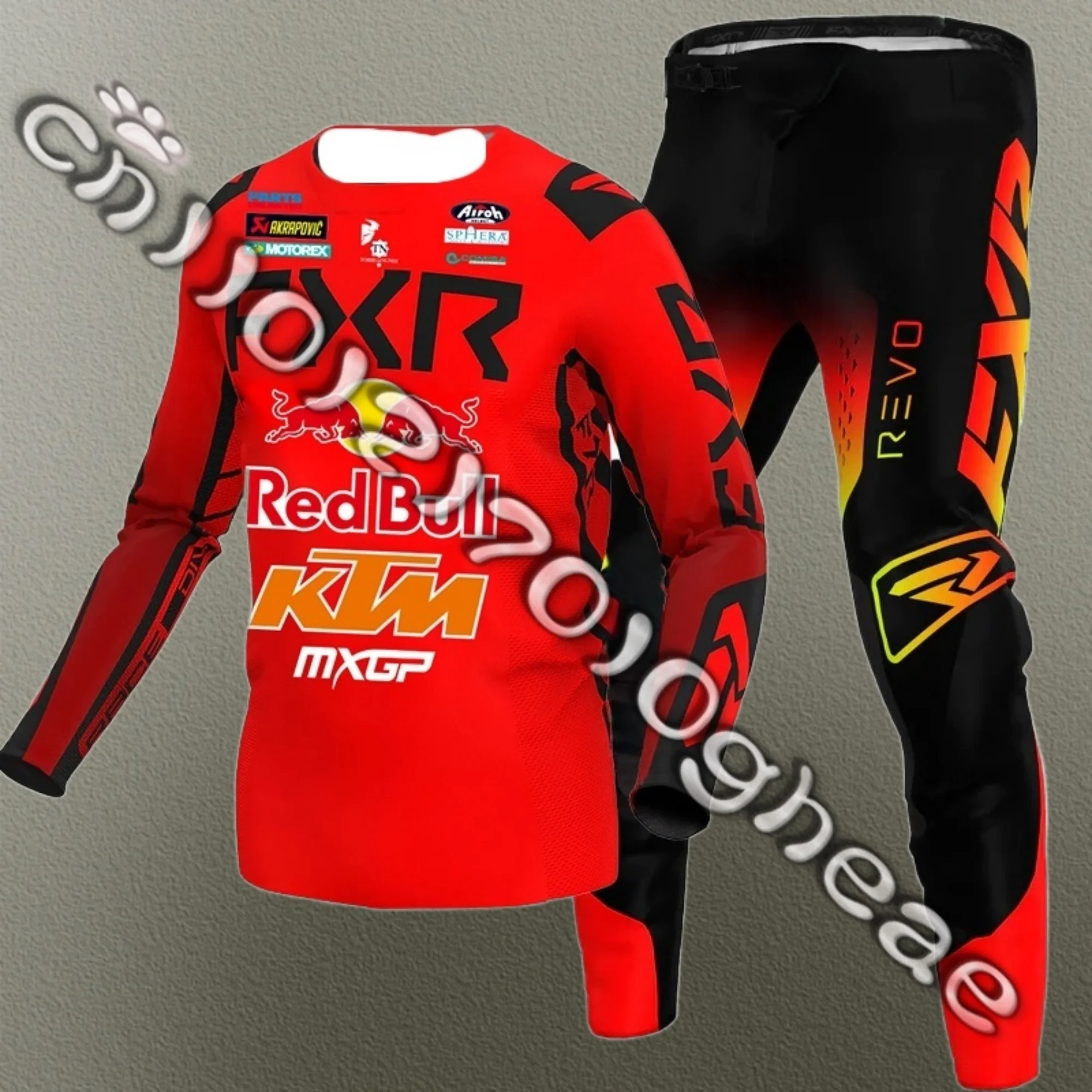 

Горячий мото-комбинезон для езды по бездорожью, гоночный костюм Red Bull FXR, дышащий комплект с длинными рукавами и длинными брюками, одежда для взрослых, гоночная одежда